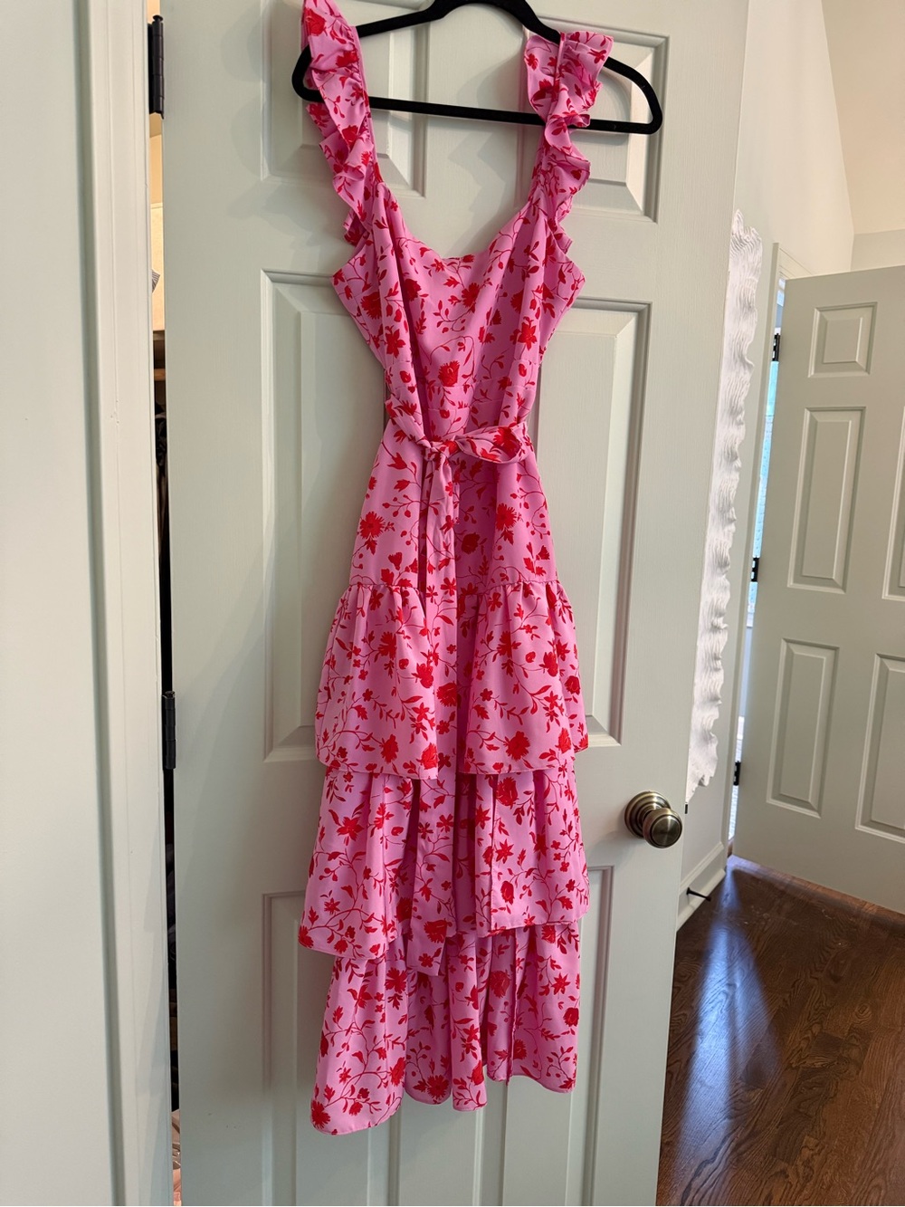 Likely Pink Dress with Red Floral Print